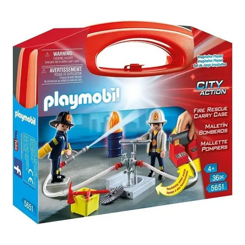 Playmobil 5651 Maletin Valija De Bomberos Bomba Agua City