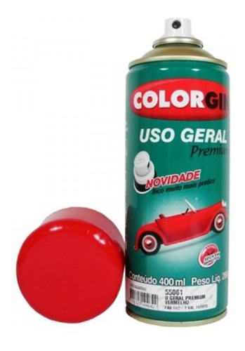 Tinta Spray Colorgin Uso Geral 55061 Vermelho Brilho 400ml