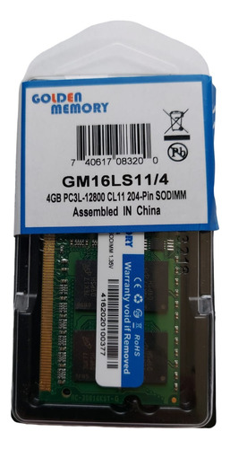 Memoria So-dimm Ddr3 1600 4gb. Pc3l 12800 Golden Portátil