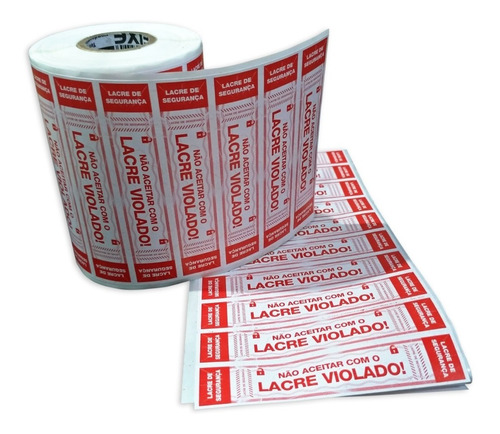 Imagem 1 de 7 de Kit Lacre 95x20 Ifood Delivery Marmitex Lanche 12.000un Verm