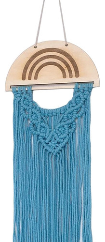 Macrame Hair Bow Holder Hecho A Mano Colgando Pinzas Azul