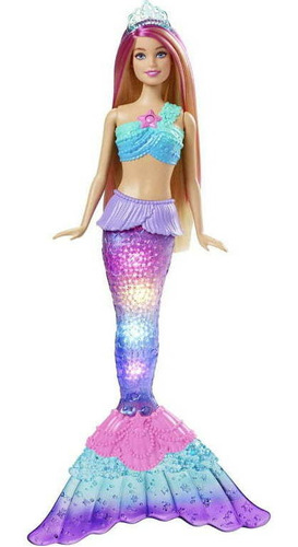 Muñeca Barbie Sirena Con Cola Que Se Ilumina Con Destellos A