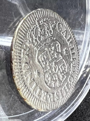 Moneda 1/2 Real Columnaria Plata Original 1764 Mexico Mo