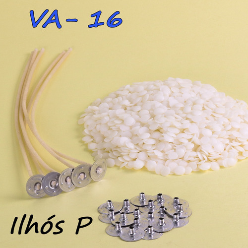 1 Kg - Parafina Cera Soja Cera + 40 Pavios Encerados + Ilhos