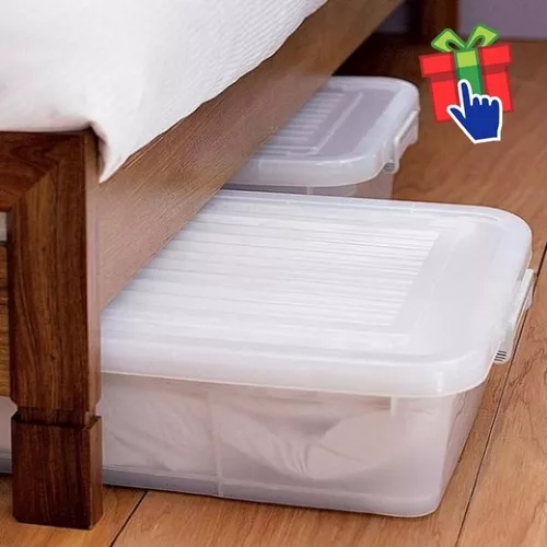 Caja Organizadora Bajo Plástica Lts Con Ruedas