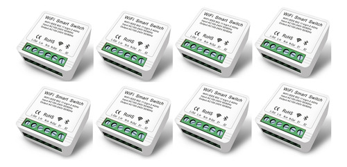 Mini Smart Switch Interruptor Inteligente Wifi Kit 8 Peças