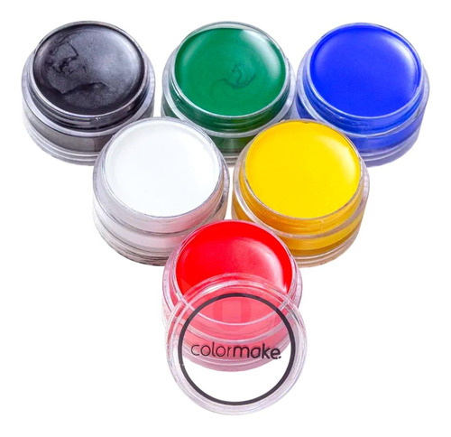 Base de maquiagem em creme ColorMake Maquiagem Artística Clown Makeup Profissional Color Make 6 Cores Tradicionais tom 6 cores - 4g