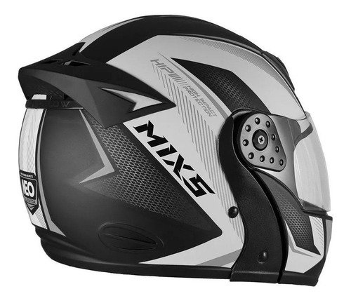 Imagem 4 de 4 de Capacete para moto escamoteável Mixs Gladiator cinza neo fosco tamanho 62