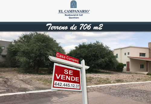 En Venta Terreno De 706.43 M2 En Campanario De La Purísima.-