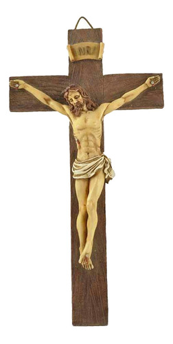 Crucifijo De Resina De Jesucristo En El Soporte De Cruz Para