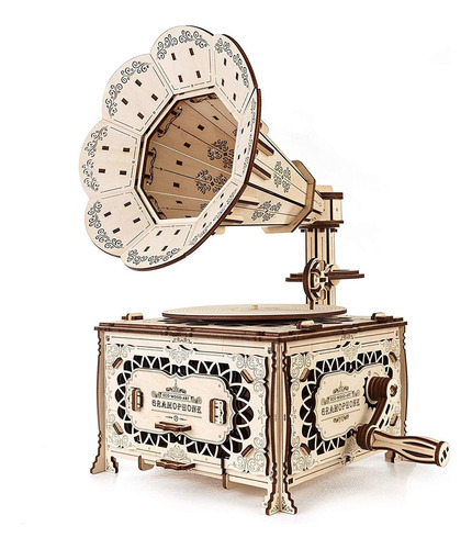 Ewa Eco-wood-art-gramophone Gramófono Mecánico 3d De Madera