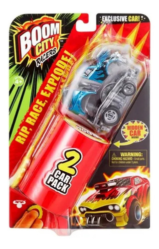 Vehículo Auto Con Lanzador Boom City Racers 2 Pack Wabro