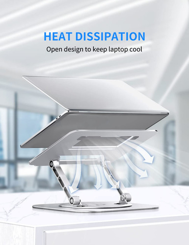 Soporte For Portátil Ajustable Con Base Giratoria De 360°,