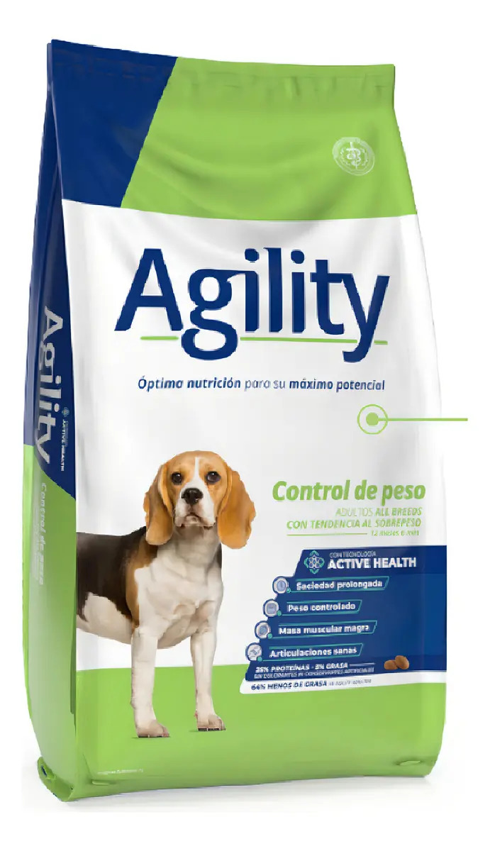 Agility Perro Adulto Control De Peso 2 Bolsas X 3 Kg (6kg)