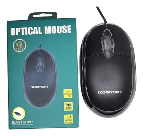 Mouse Optical Ms-118 Scorpyons 1200dpi Conexão Usb Cor Preto