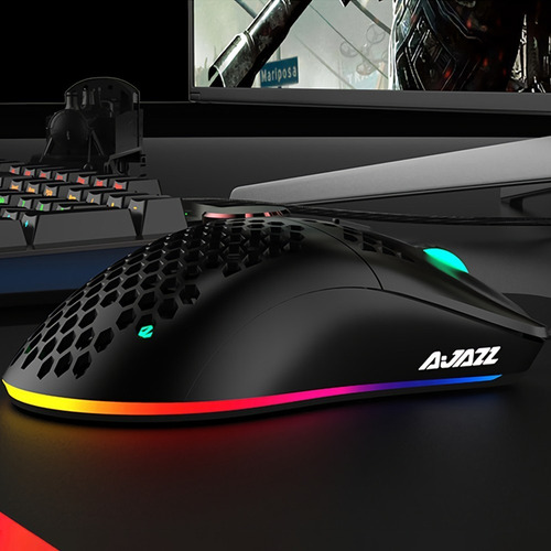 Imagen 5 de 5 de Mouse Gamer Ultraligero Rgb 10.000 Dpi Programable - Ajazz