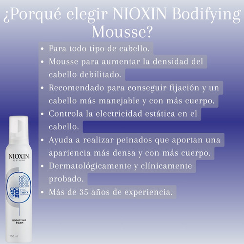 Nioxin Styling Espuma Para Cabello Fijación Flexible 200 Ml