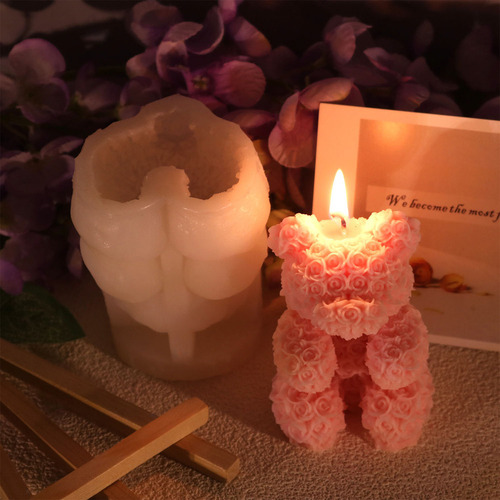 Moldes Para Velas De Aromaterapia Con Forma De Oso Rosa Para
