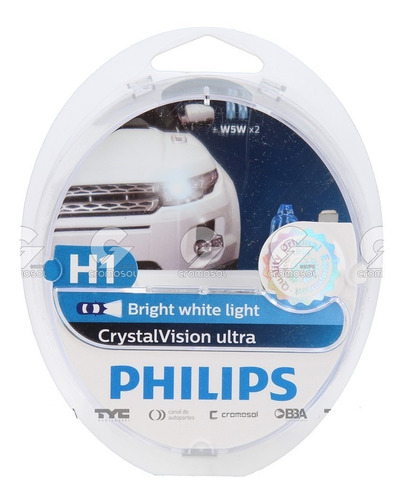 Lampara Phlips H1 Cristal Vision Ultra P14.5s Kit X2 + 2 W5w