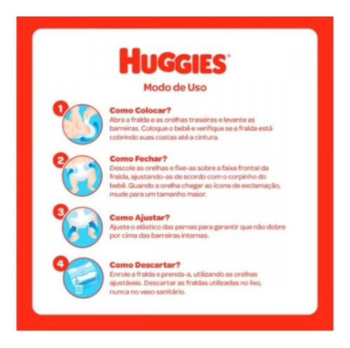 Kit Com 4 Fraldas Huggies Tripla Proteção M De 42 Unidades