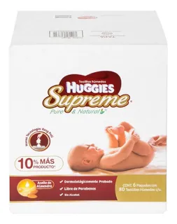 Toallitas Húmedas Huggies Supreme 6 Pzas Con 80 Toallas