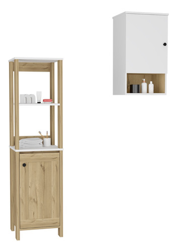 Mueble Botiqu1p+mueble Optimizad Alto1p-bath Bi-blanc/duna