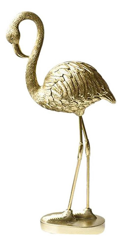 Estátua De Resina De Flamingo Dourado Escultura B B Ouro