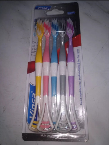 Pack De 5 Cepillo Dental, Dientes Blancos Multicolor 