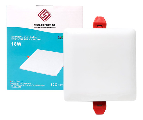 Plafón Cuadrado 18w Luminaria Led Cálido/blanco 3000k/6500k