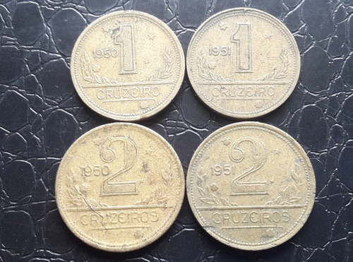 Moedas De 1 E 2 Cruzeiros 1950 E 1951.