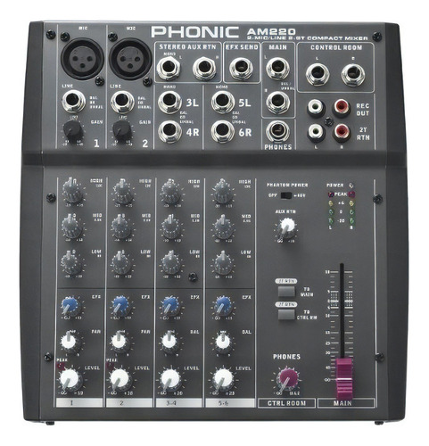 Phonic Mezclador De 6 Canales (am220)