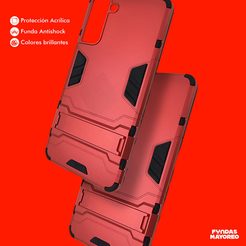 Funda Iron Para Samsung Galaxy S21 Plus Carcasa Antishock Rojo