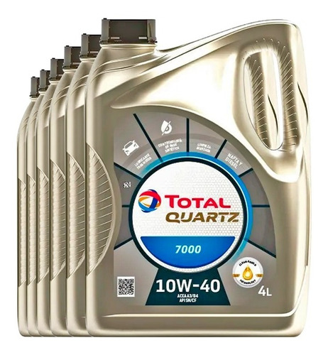 Total Quartz 7000 10w40 X4lts Caja Cerrada X6 Unidades