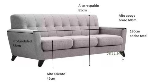 Sillon Sofa Retro Vintage Parisescandinavo Nordico 3cp Cts
