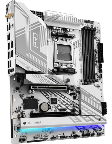 Placa Madre Asrock Amd X870 Pro Rs Wifi Am5 Atx Color Blanco