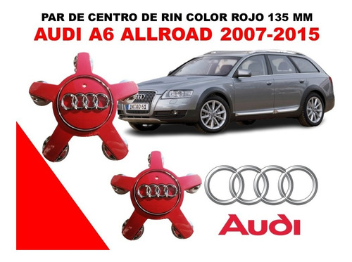 Par De Centros De Rin Audi A6 Allroad 07-15 135 Mm Rojo