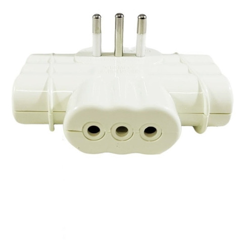 Pack3 Adaptador Enchufe Triple Plano 2p+t 10 A Marfil