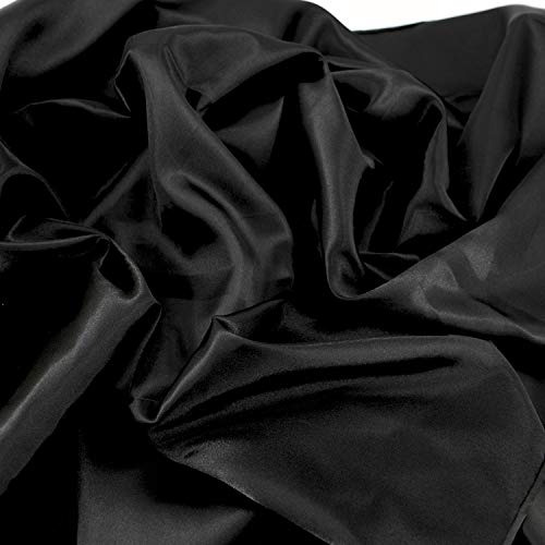 Tela De Satén De Color Negro Decoración De Vestidos D...