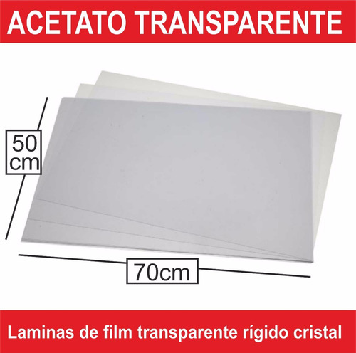 Acetato Laminas De 50x70cm Planchas Cristal Transparente
