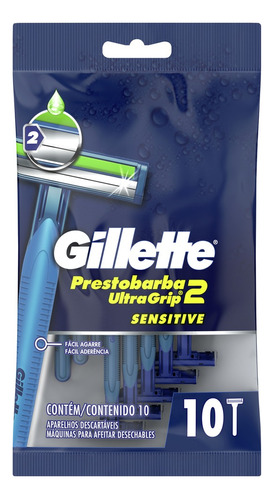Máquina para afeitar Gillette  Prestobarba UltraGrip2 Sensitive descartable 10 u
