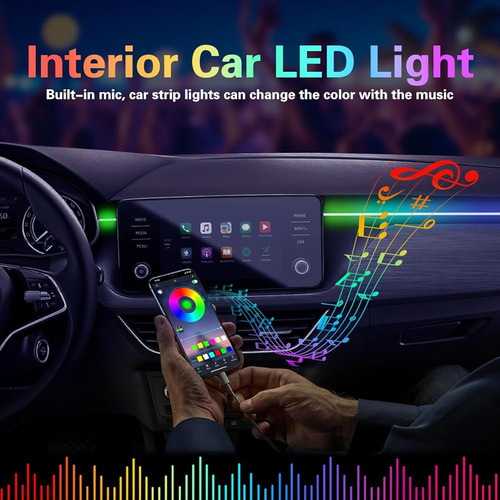 Luces Led Acrílicas Para Auto Con Control Remoto Y App