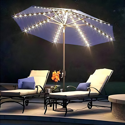 B Led Outdoor Tent Light Beach Sun Shading Solar Clip Umbrel