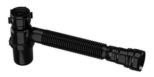 2 Sifao Copo Universal Sanfonado Astra Preto P/ Banheiros