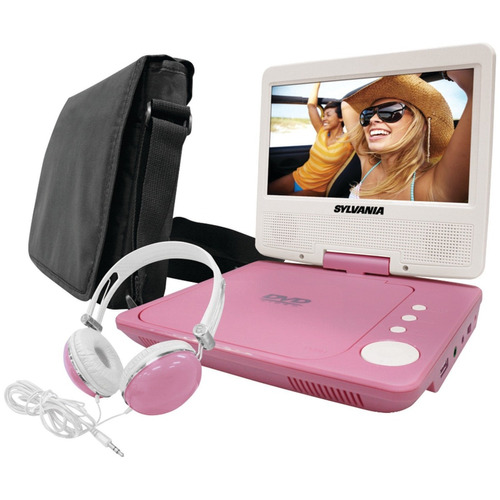 Dvd Portable Sylvania Sdvd7060-combo-pink 7-inch Portab