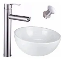 Comprar Combo Bacha De Apoyo Luna + Grifería Alta + Válvula Tip Top