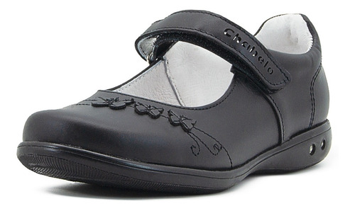 Zapato Escolar Niña Velcro Chabelo Piel 22-26 Mariposas
