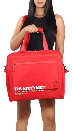 Duffle Bag De Viaje Textil Oe X Pantone Unisex Color Rojo