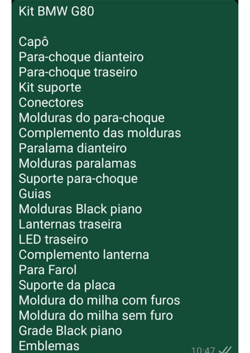 Kit De Transformação Bmw Série 3 F30 Para Visual G80 M3