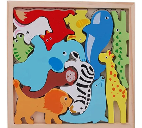 Juego Encaje Rompecabezas Puzzles Madera 3d Niños Montessori