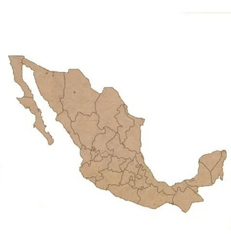 Decoración De Espacios Madera Mapa De México Mdf 81x120 Cm 